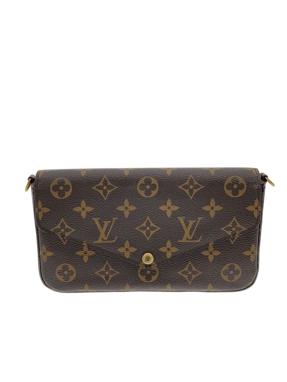 LOUIS VUITTON Pochette Felicie Monogram Canvas Leather Brown All over